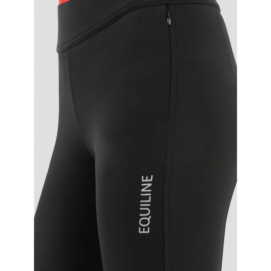 LEGGINGS EQUILINE EQUITAZIONE MONTA INGLESE NERI CON GRIP GINOCCHIO 4 STAGIONI