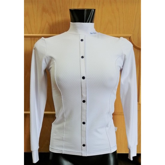 POLO DONNA EQUITAZIONE CONCORSO SARM HIPPIQUE NIZZA MANICHE LUNGHE TESSUTO TECNICO