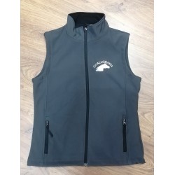Gilet DONNA monte inglese smanicato Softshell  tessuto tecnico traspirante linea CavalloMania Collection interno foderato in pile logo C.M.