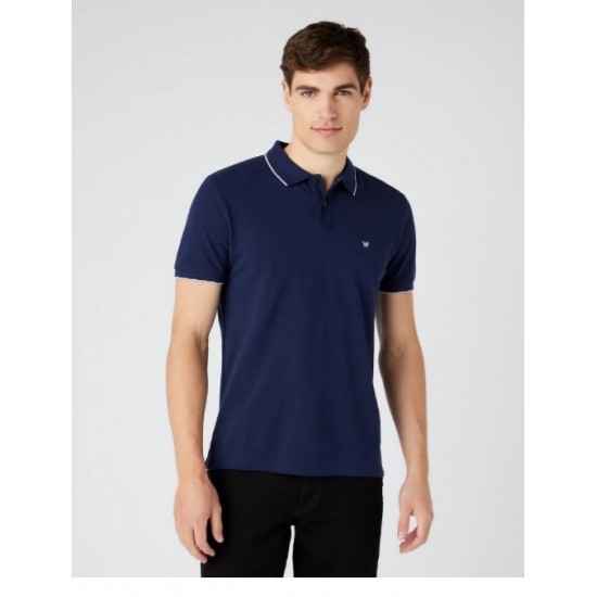 POLO UOMO IN COTONE WRANGLER SHORT SLEEVE PIQUE POLO TESSUTO PIQUET LOGO w
