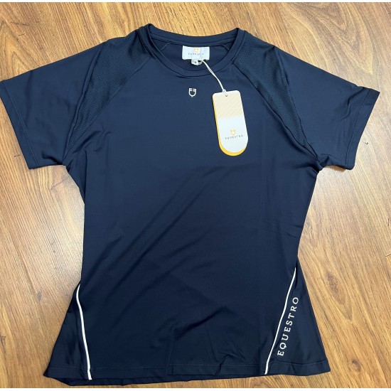 POLO DONNA EQUITAZIONE MONTA INGLESE TESSUTO TECNICO EQUESTRO GIROCOLLO MEZZA MANICA TRAFORATA ANGOLARE LEGGERA E TRASPIRANTE  