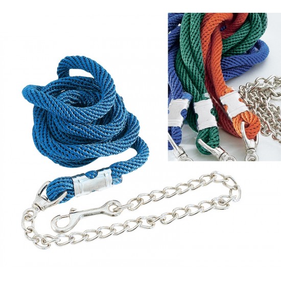 LUNGHINA PER CAVALLI TONDA SINTETICA CM300 CON CATENA NICHELATA