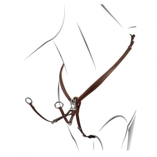 PETTORALE EQUESTRO MODELLO CLASSIC IN CUIO CON CUCITURE 