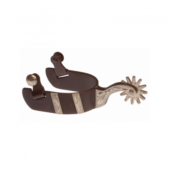 POOL'S SPERONI WESTERN BRUNITI SCURI RIPORTI INOX ALTI