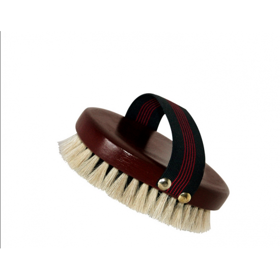 SPAZZOLA MORBIDA PER CAVALLO OVALE CON FERRO DI CAVALLO