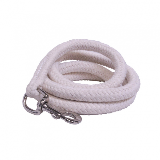 LUNGHINA PER CAVALLO IN COTONE NATURALE TONDA DA 200 CM CON MOSCHETTONE 