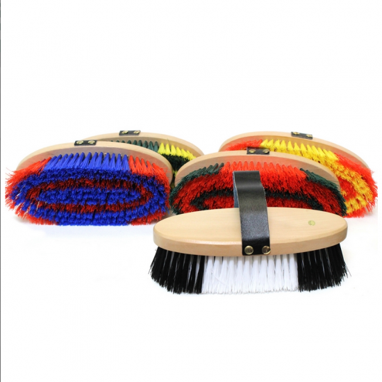 BRUSCONE CON SETOLE SINTETICHE DORSO LEGNO,VARI COLORI MM 45 BICOLORE 
