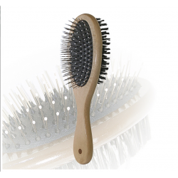 SPAZZOLA PER CODA E CRINIERA CON DENTI IN METALLO MANICO IN LEGNO