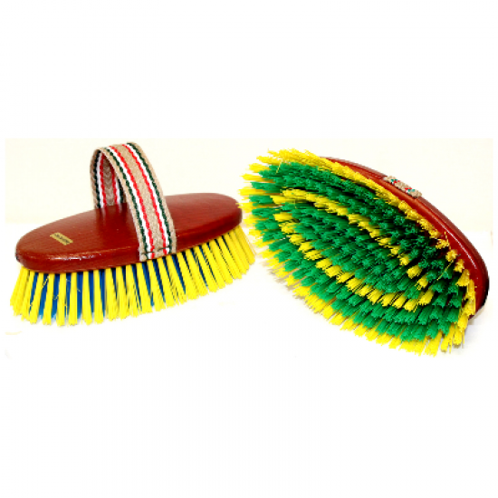 BRUSCA SPAZZOLA CON SETOLE SINTETICHE PER PULIZIA E CURA DEL MANTELLO DEL CAVALLO