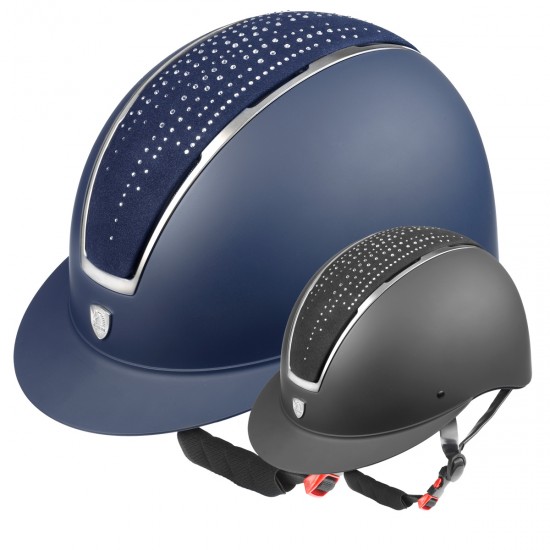 CASCO EQUITAZIONE MONTA INGLESE CAP TATTINI TEMPESTA DI CRISTALLI LIMITED EDITION