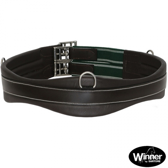 SOTTOPANCIA IN CUOIO SAGOMATO CON FIBBIE ACCIAIO INOX