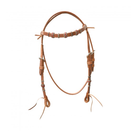 TESTIERA WESTERN IN CUOIO DIRITTA RIPORTI RAWHIDE SENZA REDINI 