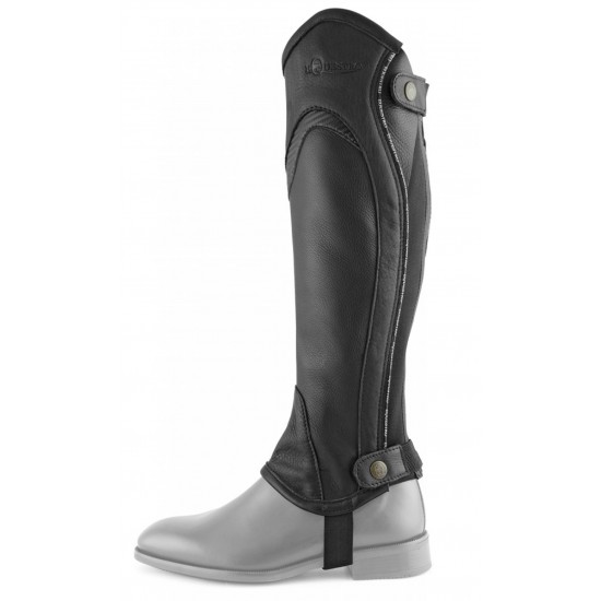 GHETTA GAMBALE EQUITAZIONE PER CAVALIERE MONTA INGLESE EQUESTRO MOD.PIPING CUOIO
