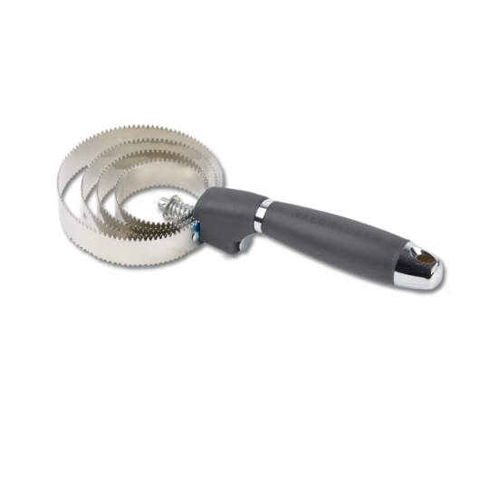 Striglia per cavallo a 4 lame tonda con impugnatura gel waldhausen
