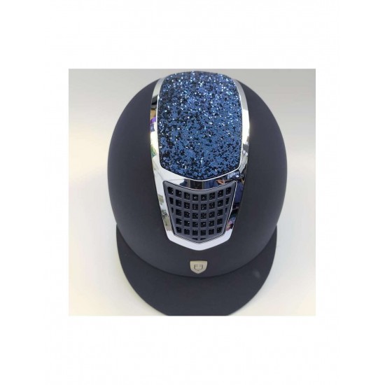 CASCO PER CAVALIERE MONTA INGLESE EQUESTRO MODELLO ECLIPSE STONE VELVET  CON ROTELLA REGOLAZIONE MISURA