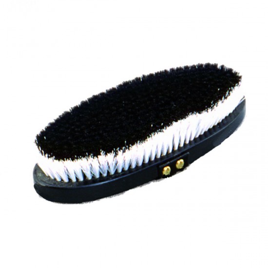 Spazzola (bambino) In PVC nero con bordo bianco, dorso in legno. facile da impugnare con passamano