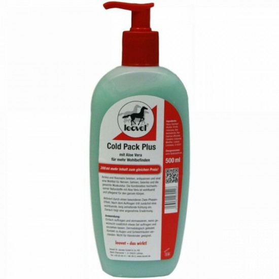 COLD PACK PLUS LEOVET CON ALOE 500 ml. PER DOLORI E TRAUMI MUSCOLARI E ARTICOLARI DEL CAVALLO  