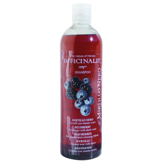 Shampoo officinalis per  cavalli a base di Acqua officinale MIRTILLO NERO PER CAVALLI SCURI 500 ML