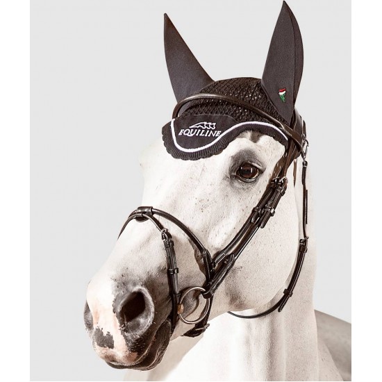 Cuffia per cavallo Equiline modello Outline, modello con logo e ricamo Equiline