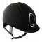 KEP ITALIA CROMO TEXTILE casco superior helmets cornice cromata monta inglese CINTURINO nero IN PELLE con Crystal Swarovski Fabric