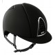 KEP ITALIA CROMO TEXTILE casco superior helmets cornice cromata monta inglese CINTURINO nero IN PELLE con Crystal Swarovski Fabric