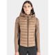 GILET EQUITAZIONE MONTA INGLESE CAMEL CON LOGO EQUILINE DONNA ecopiumino