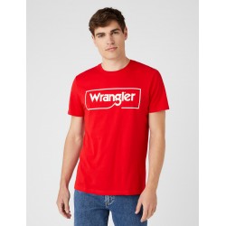 Maglia mezza manica Wrangler FRAME LOGO TEE - T-shirt con stampa 100% cotone biologico