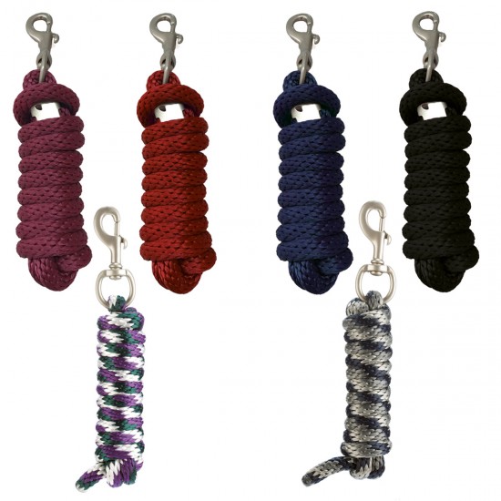 LONGHINA cavalli TATTINI In nylon intrecciato a tre colori con moschettone in metallo argento satinato di ottima qualità