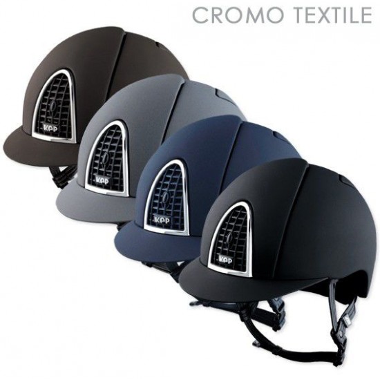 CASCHI equitazione KEP ITALIA CROMO TEXTILE casco superior helmets cornice cromata monta inglese
