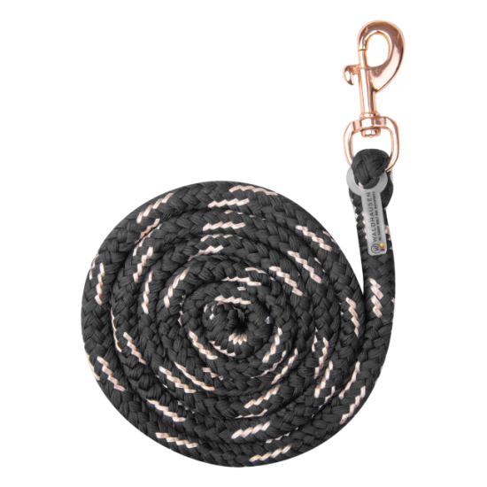 Lunghina Rosé, moschettone a carabina con fibbiera color oro rosa e filato fantasia.Lunghezza: ca. 2,0 m 