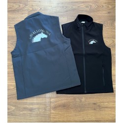Gilet Uomo monta inglese smanicato Softshell tessuto tecnico traspirante linea CavalloMania Collection interno foderato in pile logo C.M.