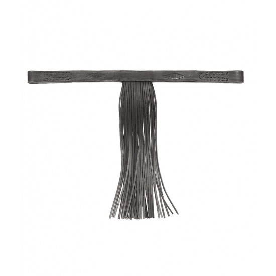 Frontalino per testiera spagnolo in cuoio a frange