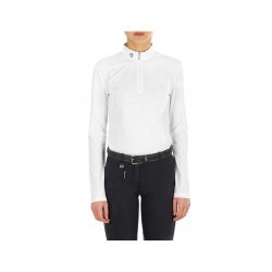 Polo da concorso Equitazione Donna Equestro Manica Lunga collo coreana in tessuto tecnico monta inglese 