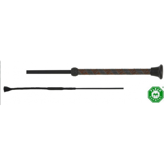 FRUSTINO FLECK DA DRESSAGE MANICO PELLE MARR.NERO SILK TOUCH 110CM