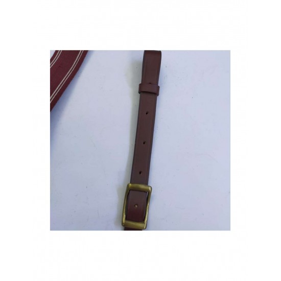 PETTORALE IN CUOIO INGLESE CON FASCE ELASTICHE,ANELLI E FIBBIE OTTONE,ELASTICO BORDEAUX SARM