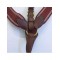 PETTORALE IN CUOIO INGLESE CON FASCE ELASTICHE,ANELLI E FIBBIE OTTONE,ELASTICO BORDEAUX SARM