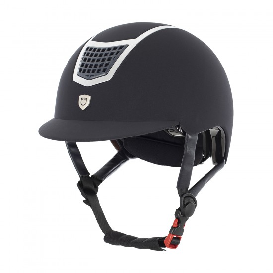 CASCOEQUITAZIONE MONTA INGLESE CAVALIERE EQUESTRO MODELLO ECLIPSE PLAIN VELVET velluto MISURA REGOLABILE 