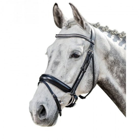 Testiera in cuoio PRESTIGE da filetto per dressage 