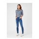 Camicia donna in cotone a quadri slim fit WESTERN CHECK SHIRT IN MEDIEVAL BLUE manica lunga