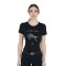 T-shirt equitazione Donna in cotone Equestro Jumping con strass. colori nero e bianco