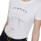 T-shirt equitazione Donna in cotone Equestro Jumping con strass. colori nero e bianco
