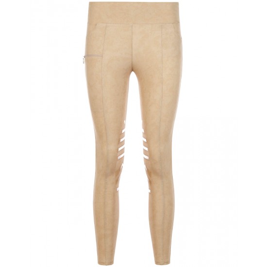 Leggings equitazione sarm hippique HOLLY 06J in leggerissima microfibra con stampa effetto scamosciato, estremamente traspirante e ad asciugatura rapida Grip ginocchio e tasca porta cellulare