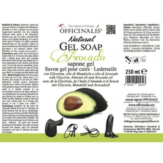 Sapone per cuoio alla  glicerina gel naturale Officinalis: 250ml