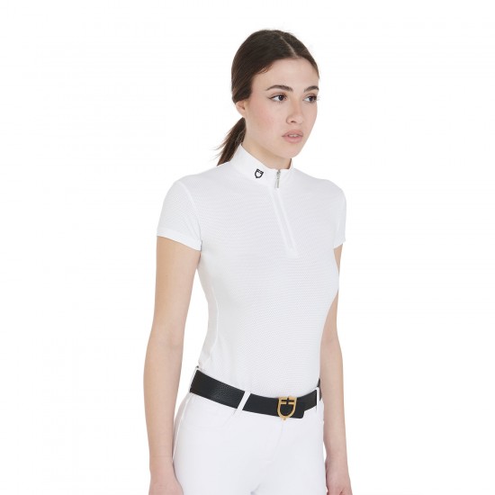 POLO DONNA EQUESTRO MODELLO YEVA IN TESSUTO TECNICO MICROFORATO