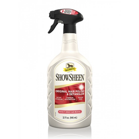 SGROVIGLIANTE CODA E CRINIERA SHOWSHEEN  NEWABSORBINE 950 ml DISTRICANTE LUCIDANTE SPRAY PER MANTELLO E CRINI DEL CAVALLO
