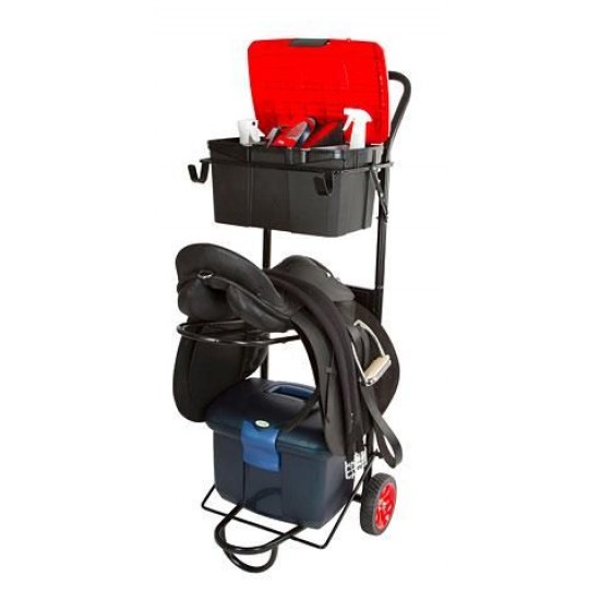 CARRELLO PORTASELLA IN METALLO PIEGHEVOLE, SMONTABILE VERNICIATO NERO