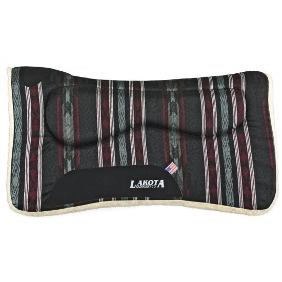 Sottosella western Lakota Ortopad imbottito tessuto navajo e pelliccetta sintetica, con inserti ammortizzanti