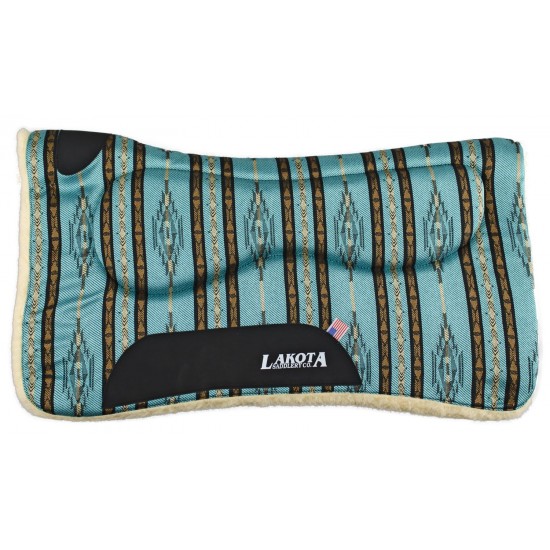 Sottosella western Lakota Ortopad imbottito tessuto navajo e pelliccetta sintetica, con inserti ammortizzanti