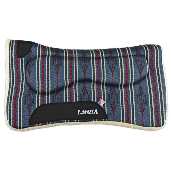 Sottosella western Lakota Ortopad imbottito tessuto navajo e pelliccetta sintetica, con inserti ammortizzanti