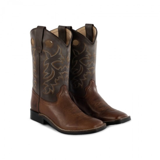 Stivali western bimbo modello square brown/choco Pool's IN CUOIO 